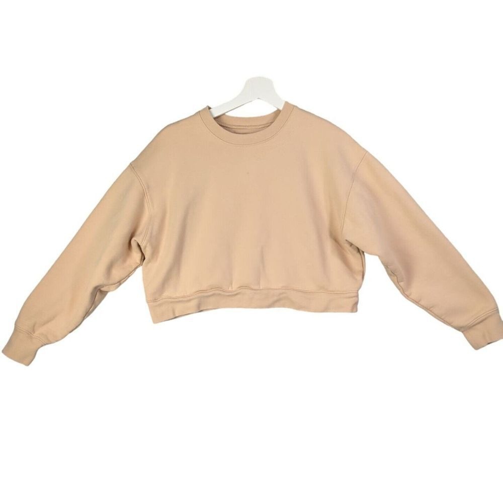 Girlfriend Collective Women Loungewear Organic Cotton Crop Sweatshirt M Tan